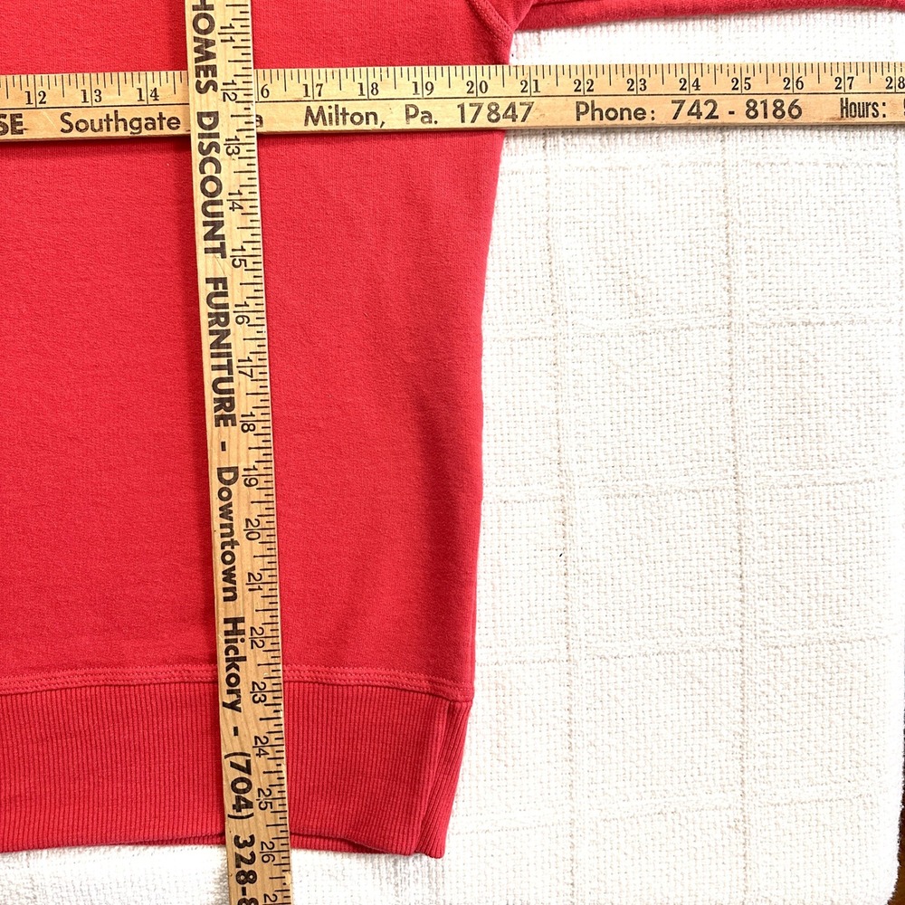 Champion Crewneck Sweatshirt Red Mens Small Embroidered Logo Pullover Fleece - Picture 7 of 7